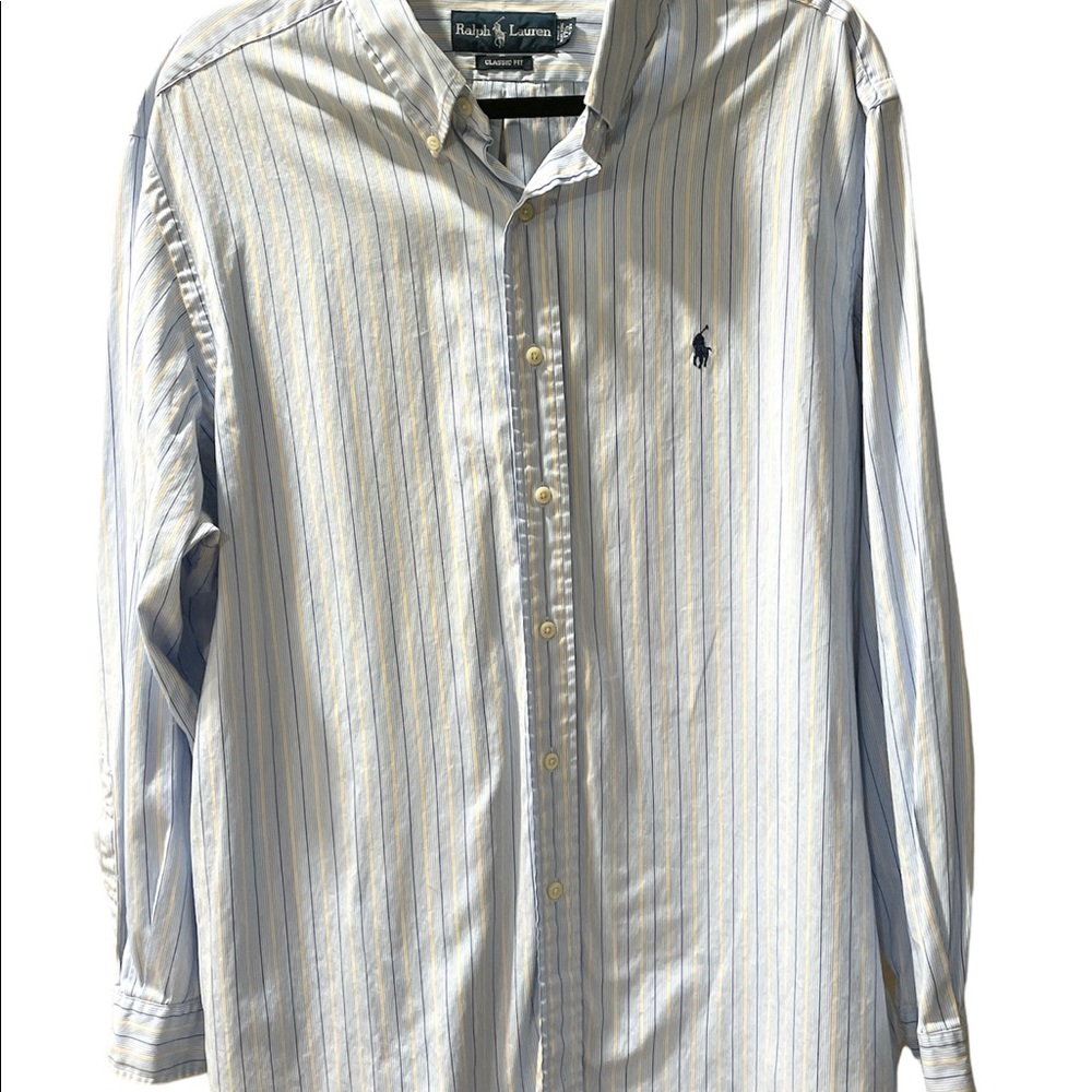 Mens Ralph Lauren Classic Fit Striped Button Down  17 1/2 (34-35)-XL